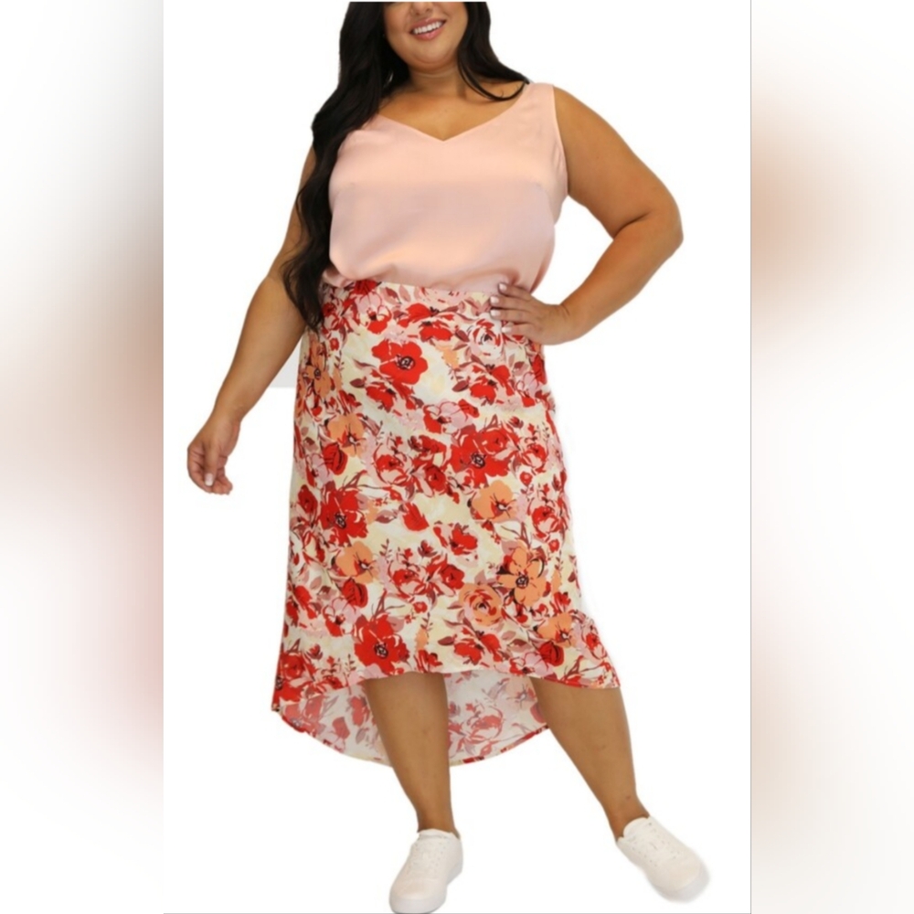 Maree Pour Toi Floral High-Low Skirt Size 22